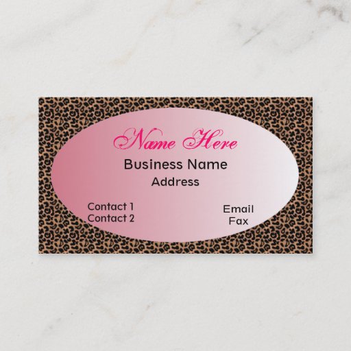 Customizable Leopard Ladies Business Card