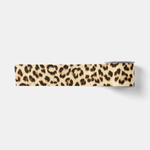 Leopard Leather Print Pattern Monogram Satin Ribbon