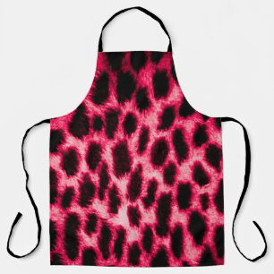 Leopard Leather: Red-Black Texture. Apron