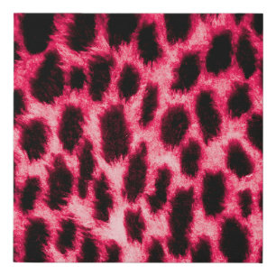 Leopard Leather: Red-Black Texture. Faux Canvas Print