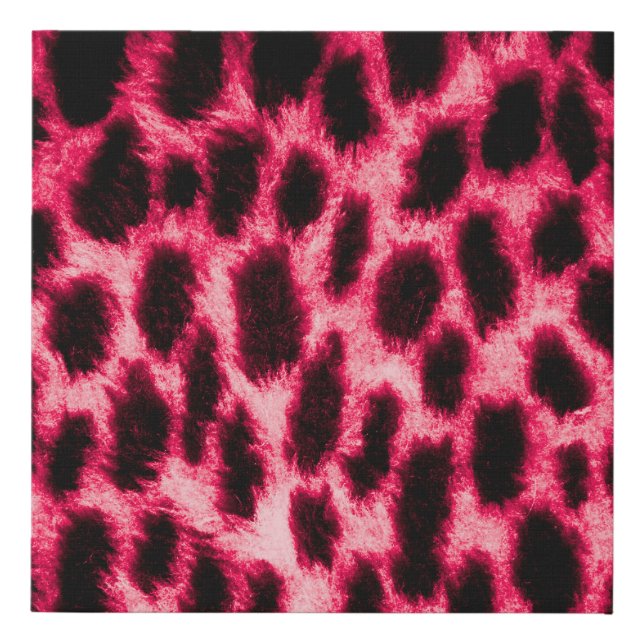 Leopard Leather: Red-Black Texture. Faux Canvas Print (Front)