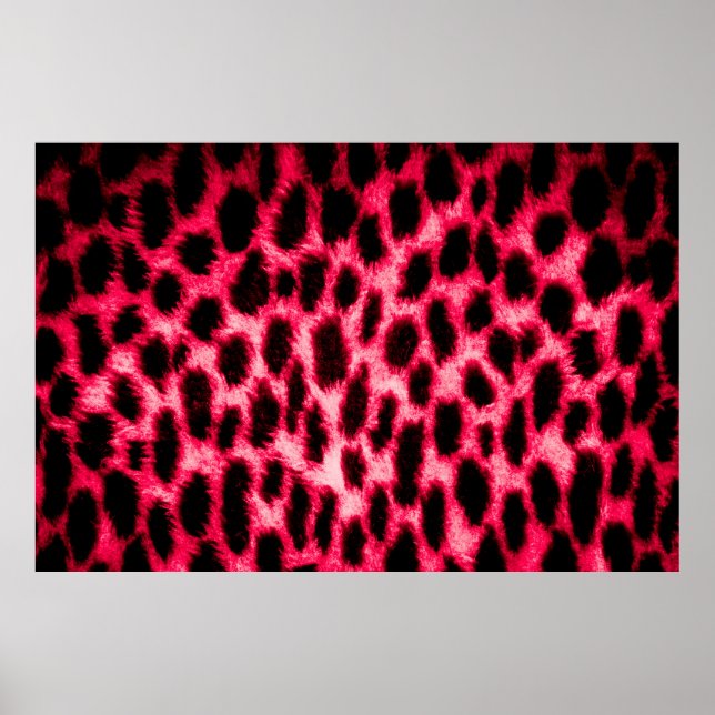 Leopard leather texture with black and red colors poster (Front)