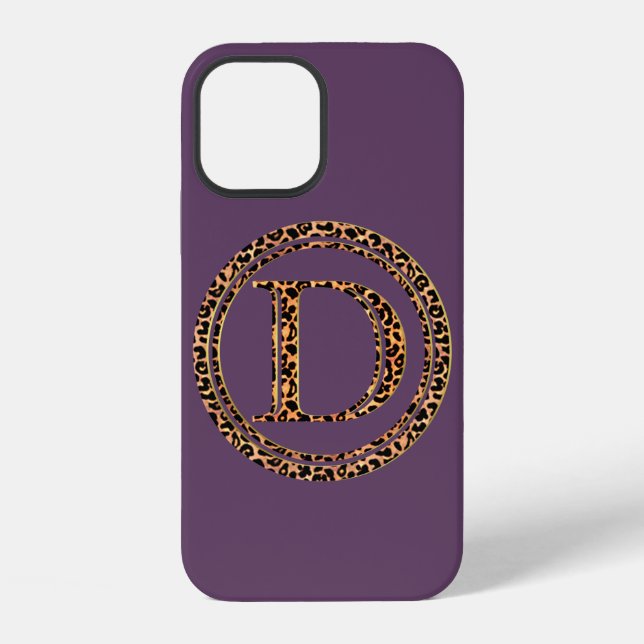 Leopard letter D Iphone Case (Back)