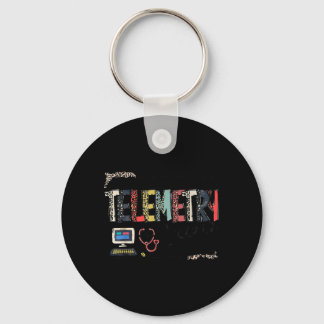 Leopard Lettering Telemetry Crew Cardiac Telemetry Keychain