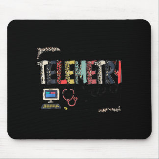 Leopard Lettering Telemetry Crew Cardiac Telemetry Mouse Pad