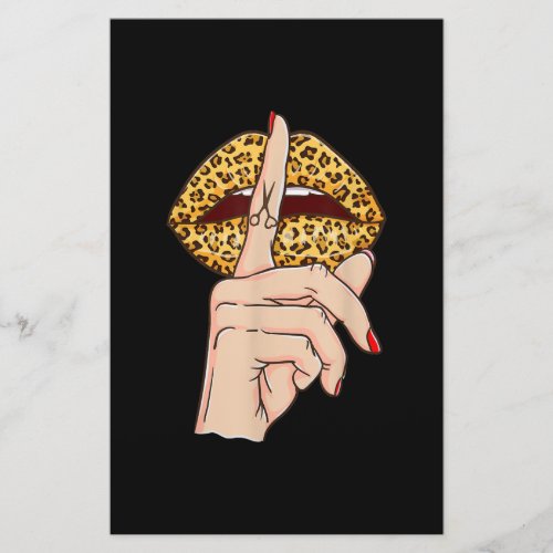 Leopard Lips Scissors Tattoo Finger Cool Barber Stationery