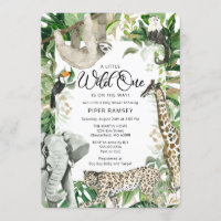 Leopard Little Wild One Safari Baby Shower Invitation