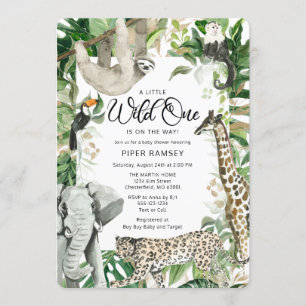 Leopard Little Wild One Safari Baby Shower Invitation