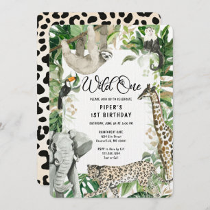 Leopard Little Wild One Safari First Birthday Invitation
