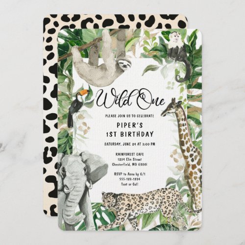 Leopard Little Wild One Safari First Birthday Invitation