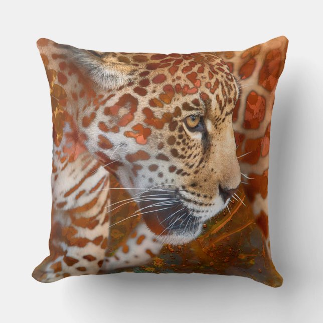 LEOPARD LIVING IN COLORS THROW PILLOW (Front)
