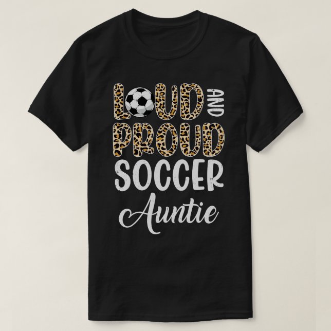 Leopard Loud Proud American Auntie Family T-Shirt (Design Front)