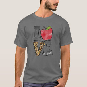Leopard Love 5Th Grade Teacher Student Back To Sch T-Shirt
