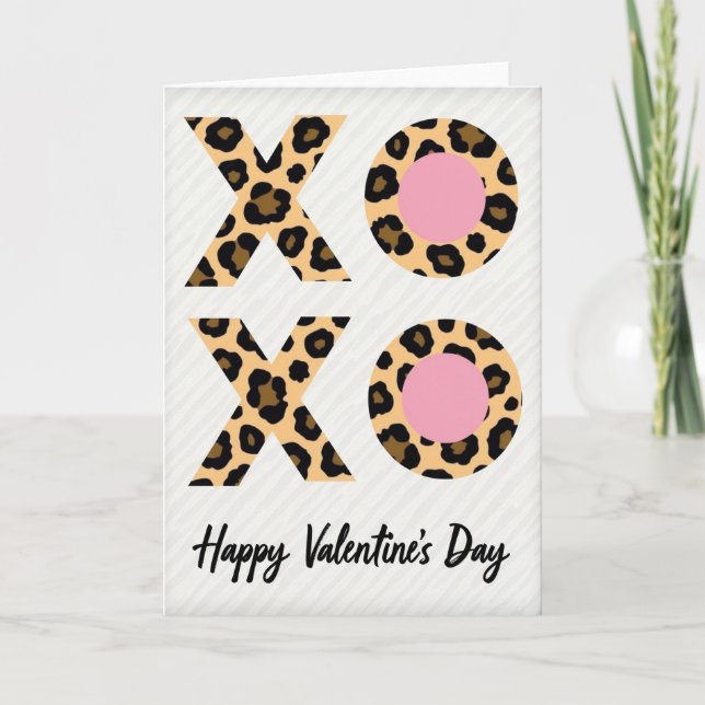 Leopard Love Valentines Day Card (Front)