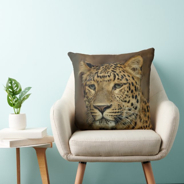 Leopard Lovers Wildlife Throw Pillow (Chair)