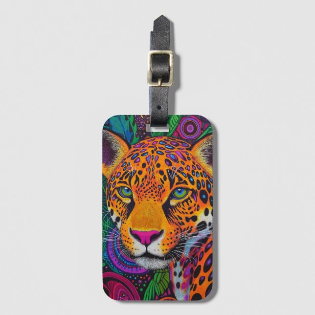 Leopard Luminous  Luggage Tag (Front Vertical)