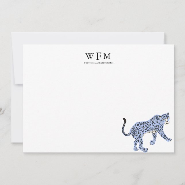 Leopard Luxe Stationary Note Card (Front)