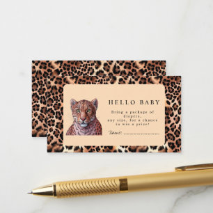 Leopard Luxury Lion Tiger Wool Pattern Baby Shower Enclosure Card