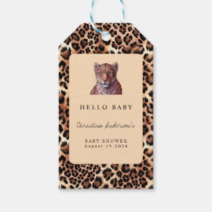 Leopard Luxury Lion Tiger Wool Pattern Baby Shower Gift Tags