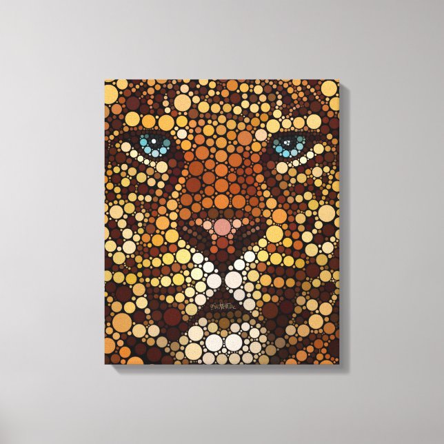 Leopard Made of Circles Canvas Print (Front)