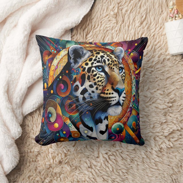 Leopard Majesty: Bold Jungle Vibes Throw Pillow (Blanket)