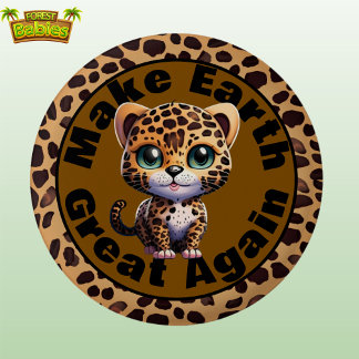 Leopard, Make Earth Great Again Cute Environmental Button
