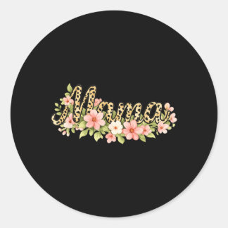 Leopard Mama Floral Mothers Day Mom Graphic Classic Round Sticker