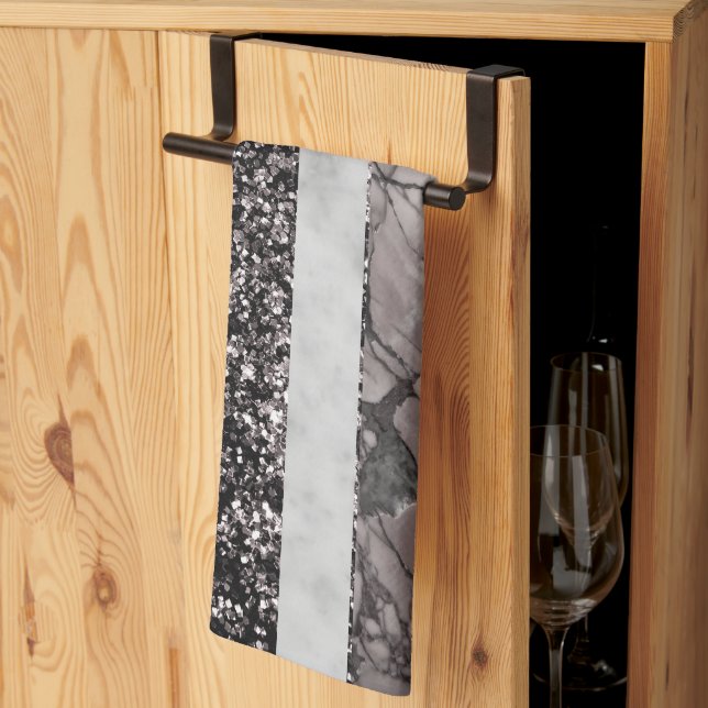 Leopard Marble Glitter Stripes Glam 1 Kitchen Towel (Thirds Fold)