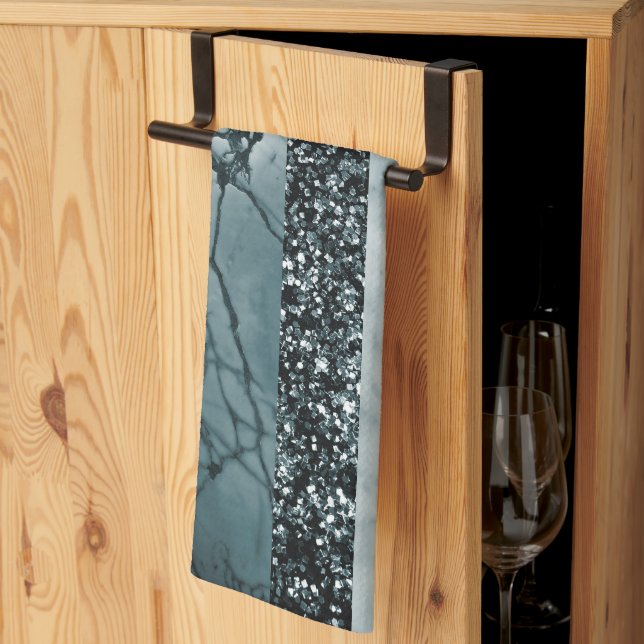 Leopard Marble Glitter Stripes Glam 2 Kitchen Towel (Thirds Fold)
