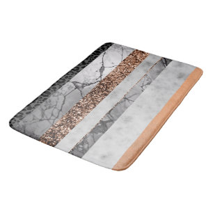Leopard Marble Glitter Stripes Glam 3 Bath Mat