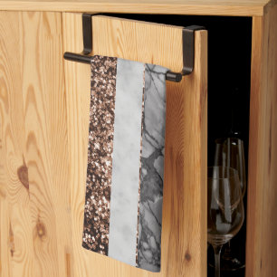 Leopard Marble Glitter Stripes Glam 3 Kitchen Towel