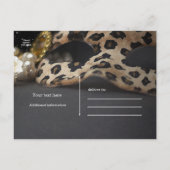 Leopard Masquerade Mask & Pearl Save the Date Announcement Postcard (Back)