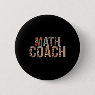 Leopard Math Coach Supplies Fun Ck To School Button