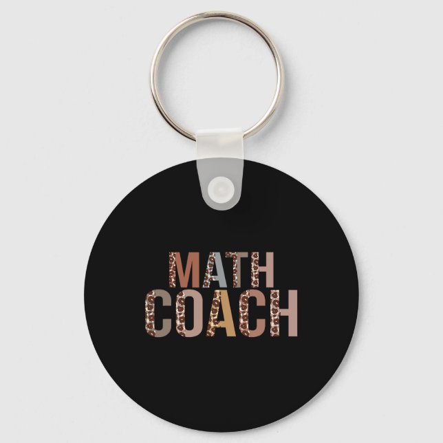 Leopard Math Coach Supplies Fun Ck To School  Keychain (Front)