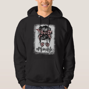 Leopard Mimi Life Cute Messy Bun Girl Mother's Day Hoodie