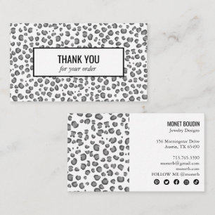 Leopard Modern Animal Print Social Media Icons Business Card