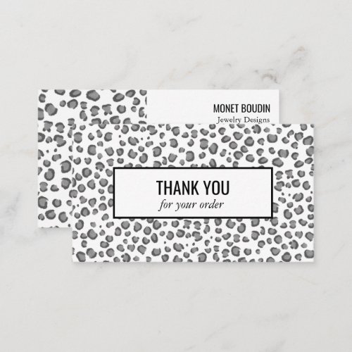 Leopard Modern Animal Print Social Media Icons Business Card