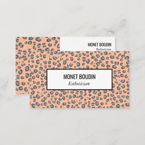 Leopard Modern Animal Print Social Media Icons  Business Card