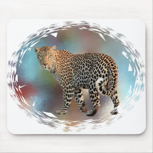 Leopard Modern Pop Art Template Trendy Mouse Pad