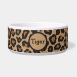 Leopard Monogram Bowl<br><div class="desc">A leopard patterned cat bowl to customize with your pet's name.</div>