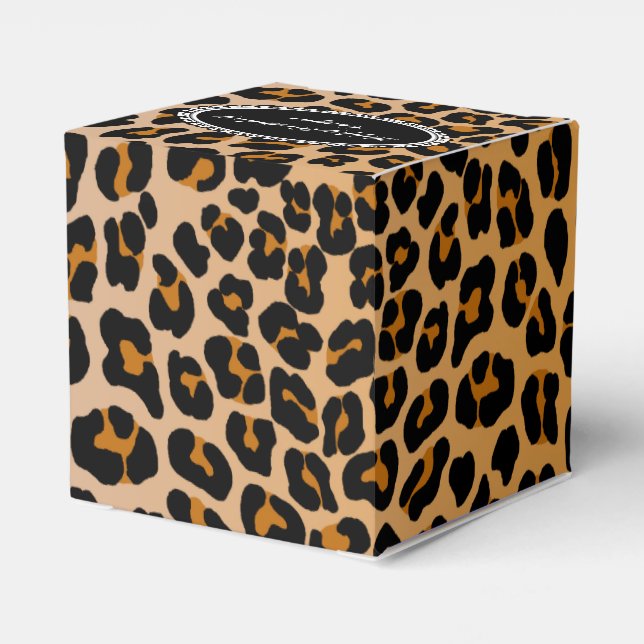 Leopard monogram favor boxes (Back Side)