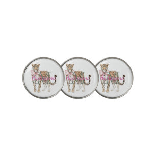 Leopard Monogram Name Golf Ball Marker
