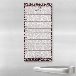 leopard ,monogrammed ,personalized ,reminder magnetic notepad