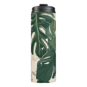 Leopard Monstera: Jungle Print Vintage. Thermal Tumbler