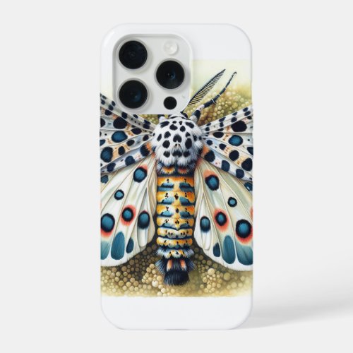 leopard moth 030624IREF123 _ Watercolor iPhone 15 Pro Case