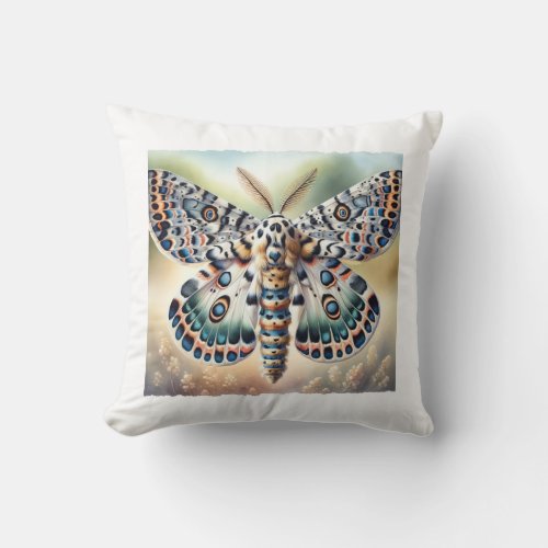 Leopard Moth 060624IREF114 _ Watercolor Throw Pillow