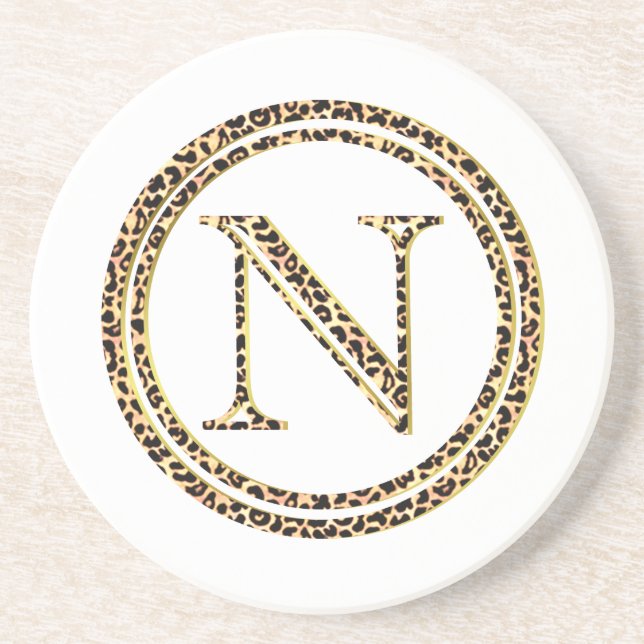 Leopard N Sandstone Coaster (Front)