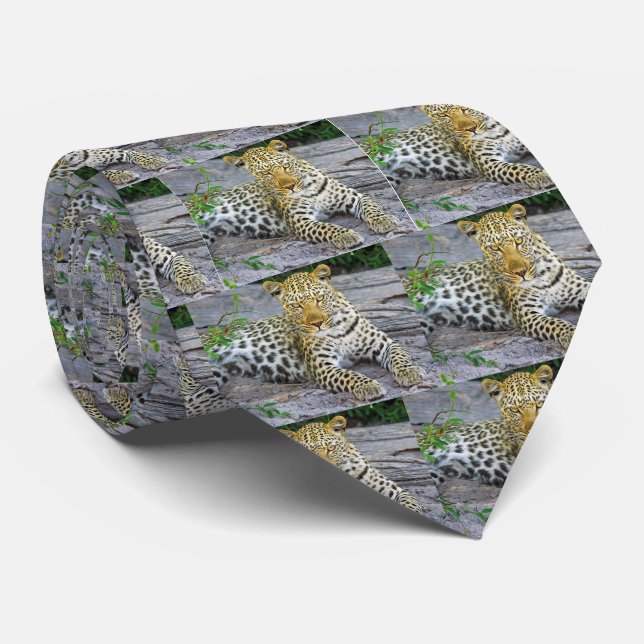 Leopard Neck Tie (Rolled)
