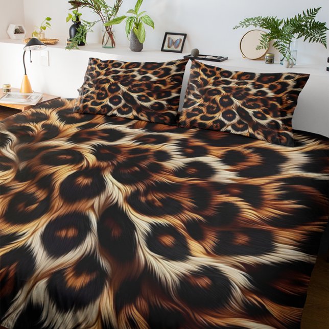 Leopard Nights: Bold Elegance for Sleep Duvet Cover (Creator Uploaded)
