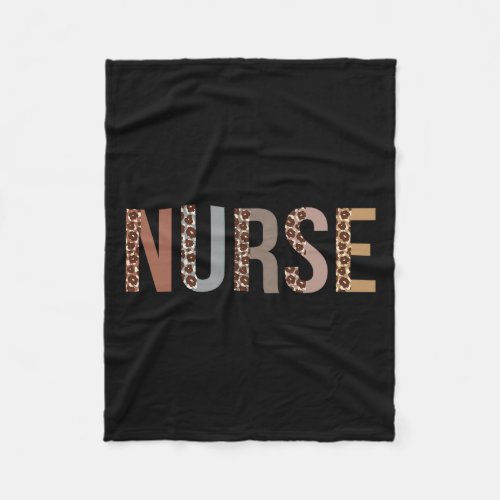 Leopard Nurse Day Appreciation Nurse Week For Wome Fleece Blanket